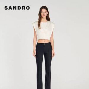 Sandro 2026 New Sleeveless Ruffled Top